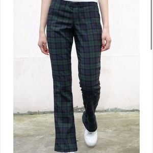 BRAND NEW Brandy Melville High Rise Tilden Pants - Green/Navy